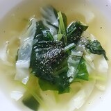ほうれん草とキャベツのスープ(^^)